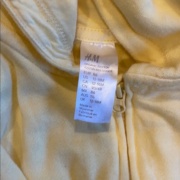 H&M soft yellow hoodie 12-18mo - Picture 3 of 3